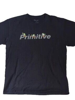 Primitive Black Glitter & Frog tee size L
